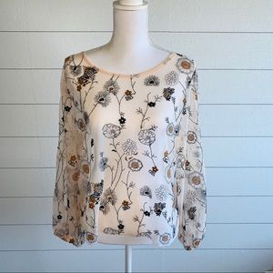 Melrose and Market embroidered mesh top